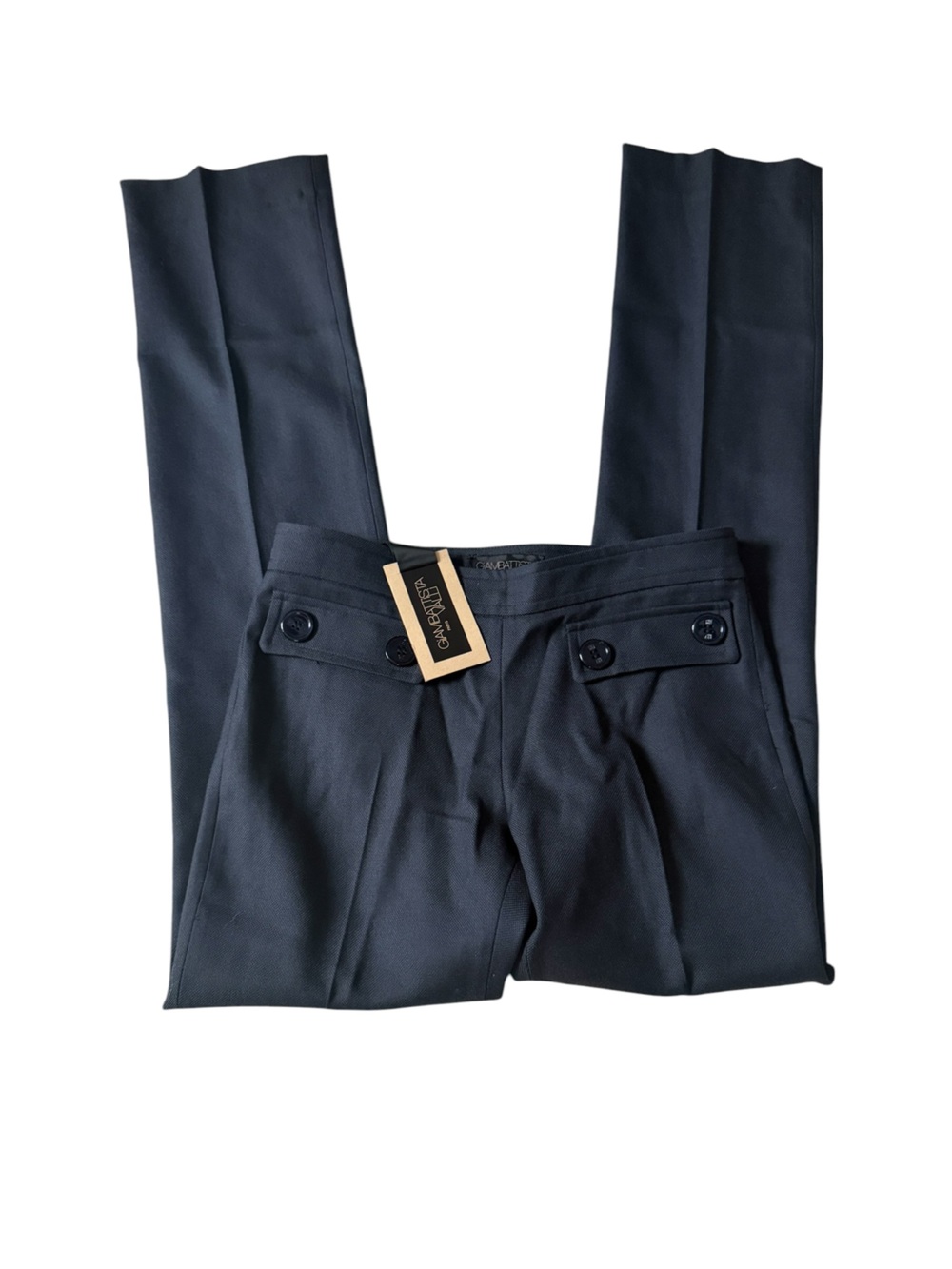 NWT GIAMBATTISTA VALLI High-Waist Wool Tailored Trousers In Navy Blue Size 38 - Picture 3 of 7